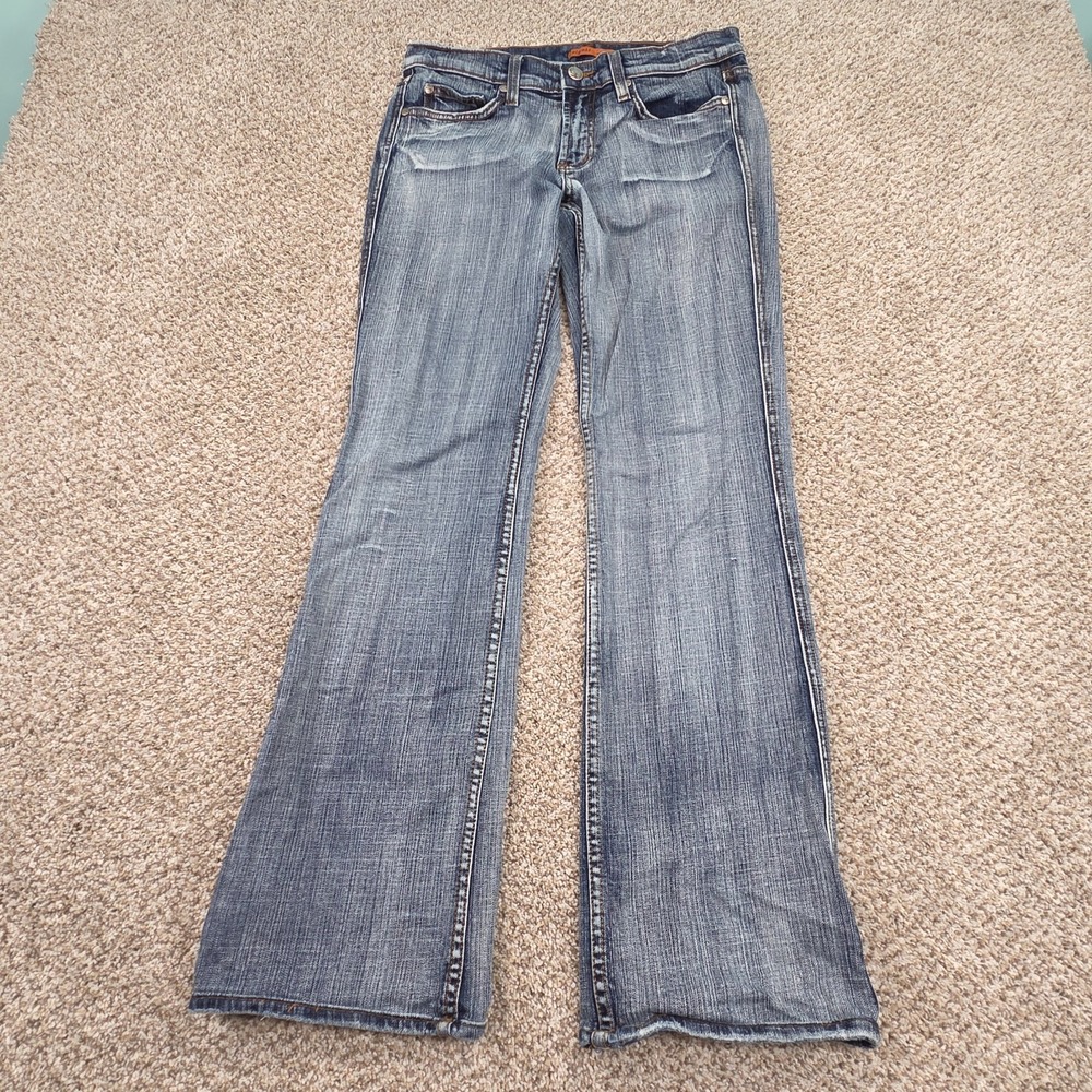 VTG Vigoss Jeans Womens 9/10 Blue Low Rise Bootcut Stretch Y2K Distressed Grunge
